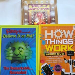 Riley’s Believe it or Not set and National Geographic How it Works Textbooks.